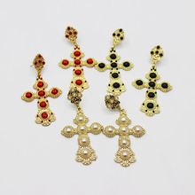 New retro European and American models with cross section gem earrings pearl earrings  0577 2024 - buy cheap