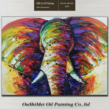Decoração de parede abstrata e moderna, pintura a óleo de elefante legal em tela 2024 - compre barato