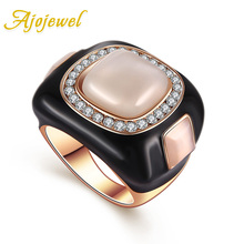 Ajojewel Size10&11 Luxury Semi Precious Stone Jewelry Fashion CZ Opal Big Rings For Women Wedding 2024 - buy cheap