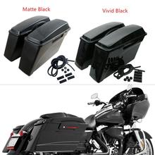 Мотоциклетные яркие/черный матовый АБС пластик седельные сумки для Harley Softail Dyna Sportster Touring Road Glide FLT FLH 94 ~ 13 2024 - купить недорого