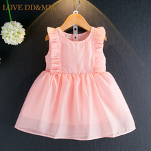 LOVE DD&MM Girls Clothing Dresses 2022 Summer New Girl Fashion Sweet Lovely Eugen Yarn Sleeveless Dress Party Princess 2024 - buy cheap