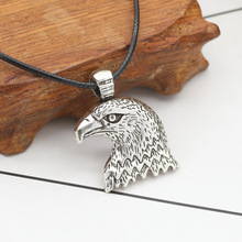 New Fashion Punk Alloy Eagle Pendant Necklace Cowboy Leather Chain Eagle Necklace Collar Collier Jewelry For Men Accessories 2024 - buy cheap