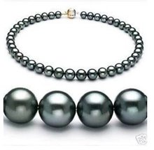  shipping Charming TAHITIAN black 7-8MM AKOYA PEARL NECKLACE Fashion  shipping Fine Factory direct  2024 - buy cheap