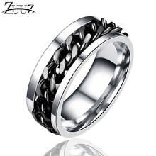 ZUUZ stainless steel rings for men finger male silver mood fidget ring black alliance mens fashion jewelry accessories punk 2024 - buy cheap