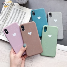 Мягкий светящийся чехол KISSCASE для iPhone 7 8 plus X XS, милый чехол с сердечком для iPhone X XS MAX XR 7 8 6 6s plus, чехлы на заднюю панель 2024 - купить недорого