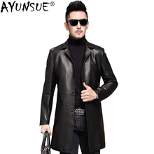 AYUNSUE Genuine Leather Jacket Men Winter Down Coat 2020 Fashion Sheepskin Coats Plus Size 6XL 7XL Jaqueta De Couro 16628 ZL380 2024 - buy cheap