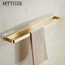MTTUZK latón sólido Oro pulido Barra cuadrada para toalla Toalla baño toalla titular montado en la pared de la toalla Rack accesorios de baño 2024 - compra barato