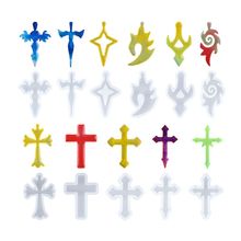 10Pcs/Set Silicone Mold Mirror Cross DIY Cross Jewelry Pendant Making Tool Craft 2024 - buy cheap