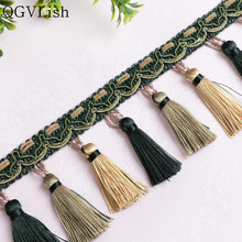 QGVLish 11M Curtain Tassel Fringe Lace Trim DIY Sewing Sofa Stage Valance Curtain Accessories Lace Ribbon Belts Trims Home Decor 2024 - buy cheap