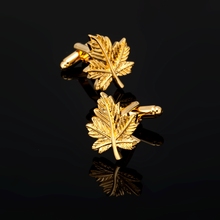 High quality men's shirts Cufflinks gold leaf Cufflinks 3 double sale free shipping 2024 - buy cheap