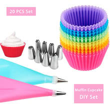 Cake Mold Set Silicone Pastry Bag Tips Kitchen DIY 6 Icing Piping Nozzle Cream Reusable Pastry Bags Cake Decor Bakeware Tools 2024 - buy cheap