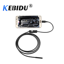 Kebidu-endoscópio 6 leds à prova d'água, 7mm, usb, 1m, câmera de inspeção, 720p, hd, para celulares android, pc 2024 - compre barato