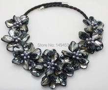 Nova Arriver flor jóias Mop Shell de água doce pérola colar de jóias frete grátis 2024 - compre barato