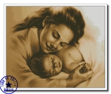 Top Quality Lovely Hot Sell Counted Cross Stitch Kit Mother And Child Baby Sleeping Sleep Sweet Love 2024 - buy cheap