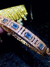 Изысканный Голубой топаз драгоценный камень браслет женский браслет серебро 925 пробы ювелирные изделия 100% натуральный сапфир синий цвет подарок для девочки 2024 - купить недорого