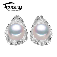 FENASY Natural Freshwater Pearl Earrings 925 Sterling Silver Vintage Shell Design Stud earrings Pearl jewelry Idea Gift 2024 - buy cheap