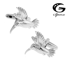 iGame Bird Cuff Links Silver Color Hummingbird Design Free Shipping 2024 - buy cheap