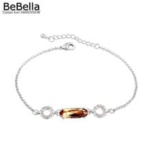 Bebella pulseira geométrica, moderna, com cristais, de swarovski, para mulheres, meninas, joias, presente de aniversário, moda infantil 2024 - compre barato
