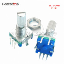 5PCS/LOT Plum handle 20mm rotary encoder coding switch / EC11 / digital potentiometer with switch 5 Pin 2024 - buy cheap
