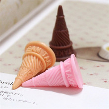 Free Shipping 100PCs/lot 17*32MM 3D kawaii Cute Food Resin Cabochons Ice cream cone base Embelishment Cameo Craft for Decor 2024 - buy cheap