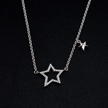Милая Звезда простой сладкий дикий 925 стерлингового серебра ключицы цепь темперамент Трендовое женское ожерелье SNE166 2024 - купить недорого