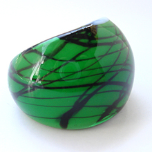 RED SNAKE Free Shipping Fashion Ring Handmade Green and Black line  Murano Glass Rings 2024 - buy cheap