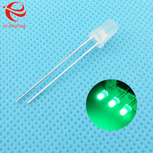 Kit de luz LED redonda de 3mm, lámpara de niebla, emisor de luz verde esmeralda, con enchufe, para practicar, gran angular, DIP 10 unids/lote 2024 - compra barato
