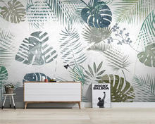 beibehang Custom Nordic Simple Tropical Plants Geometric Lines TV Background Wallpaper papel de parede wall papers home decor 2024 - buy cheap