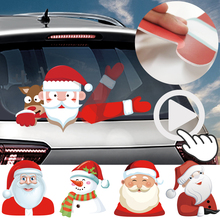 Santa Claus Car Rear Window Wiper Sticker Christmas Car Styling Funny Waving Arm Rear Windshield Decals Auto Decoration Stickers 2024 - buy cheap