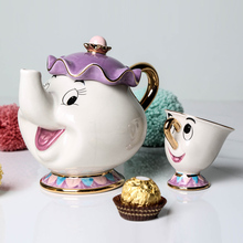 New Arrival Cute Cartoon Beauty And The Beast Teapot Mug Mrs Potts Chip Cup Tea Pot Cup Set Nice Xmas Gift Free Shipping 2024 - buy cheap