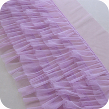 1M/lot 35cm wide extra wide 17 colors pleated mesh skirt lace fabric diy chiffon curtain skirt trim lace AC1112 2024 - buy cheap