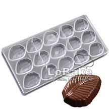 High Quality 15 cavities Leaf shape PC Polycarbonate chocolate mold fondant candy sweet ice cube tray mold for home DIY baking 2024 - buy cheap