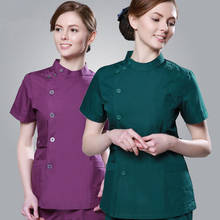 2020 Summer women hospital medical  scrub clothes set fashionable design slim fit dental scrubs beauty salon men nurse uniform 2024 - buy cheap