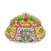 Colorful Beautiful Luxury Crystal Diamante Evening Clutch Bag Green Elegant Gourd soiree pochette for Ladies banquet Bag 88187 2024 - buy cheap