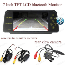 Monitor com visão traseira para carro, sem fio, tela lcd tft de 7 cabeças, bluetooth, 4 leds, câmera com visão traseira 2024 - compre barato