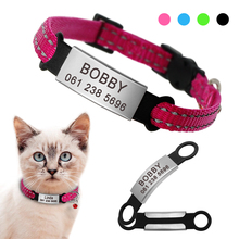Nylon Cat Collar Personalized Pet Collars With Name ID Tag Reflective Chihuahua Kitten Collars Necklace For Pets Dog Accessories 2024 - buy cheap