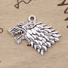 3pcs Charms Ice And Fire Dire Wolf 32x44mm Antique Making Pendant fit,Vintage Tibetan Bronze Silver color,DIY Handmade Jewelry 2024 - buy cheap
