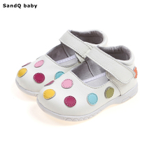 Bebê da criança sapatos 2021 nova primavera outono couro genuíno crianças sapatos para meninas polka dot crianças sandálias meninas princesa sapatos 2024 - compre barato