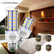 Lámpara de maíz E27 Led E14 bombilla LED GU10 lámpara de vela 220V SMD5730 bombas 24 36 48 56 69 72 luces Led para interiores 240V 2024 - compra barato