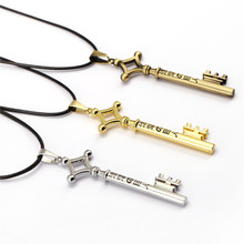 J Store Attack On Titan Eren Key Alloy Necklaces Eren Cosplay Jewelry Leather Chain Shingeki No Kyojin Gift Wholesales/Retail 2024 - buy cheap