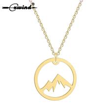 Cxwind Pendant Necklace Range Charm Mountains Geometric Necklace Jewelry Silhouette  Mountain Outline Shape Pendant Necklaces 2024 - buy cheap