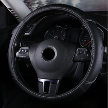 Capa de volante de couro do plutônio universal 38cm esporte design volante capas caso auto interior apto para a maioria do carro 2024 - compre barato