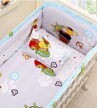 Promotion! 6PCS Cartoon baby bedding crib set baby comforter cot bumper bed linen (bumper+sheet+pillow cover) 2024 - buy cheap