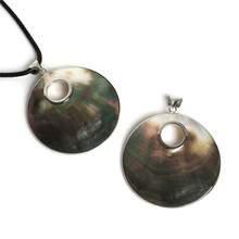 1pc Natural Mother Pearl Black Shell Pendant Round For Necklace Pendant Jewelry Fingings Making DIYJewelry Accessories 2024 - buy cheap