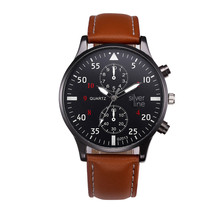 Модные наручные часы Мужские кварцевые часы Пара Ретро дизайн кожаный ремешок Аналоговый сплав кварцевые наручные часы 2024 - купить недорого