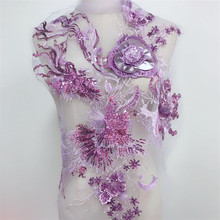 1Piece 3D Beaded Wedding Dress Lace Applique Flower Fabric Embroidery Patch Handmade DIY Bridal Headdress Lace Collar 2024 - buy cheap