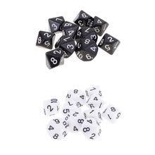 20x Acrylic Dice Set Polyhedral D10 10 Sided 16mm for DND MTG TRPG Game Gift Party Role Play Games 2024 - buy cheap