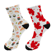 New Street Trend Maple Leaf Men Crew Tube Socks Funny Poker Card Snake Long Socks Harajuku Fish Scale Socks for Christmas Gift 2024 - buy cheap