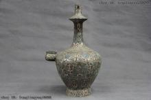 Chinese Folk Colete antigo Bronze prata-dourado Palácio Real Flagon wine Pot Vaso 2024 - compre barato