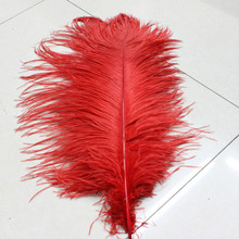 10 unids/lote plumas de avestruz Rojas 30-35 cm/12-14 pulgadas decoración de boda cumpleaños Navidad penacho de avestruz 2024 - compra barato